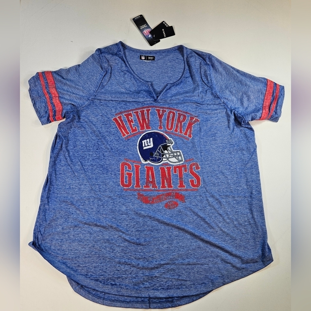 TORRID NFL NY GIANTS COTTON CLASSIC FIT SHORT SLEEVE WOMEN SIZE 2 2X 18/20 NWT